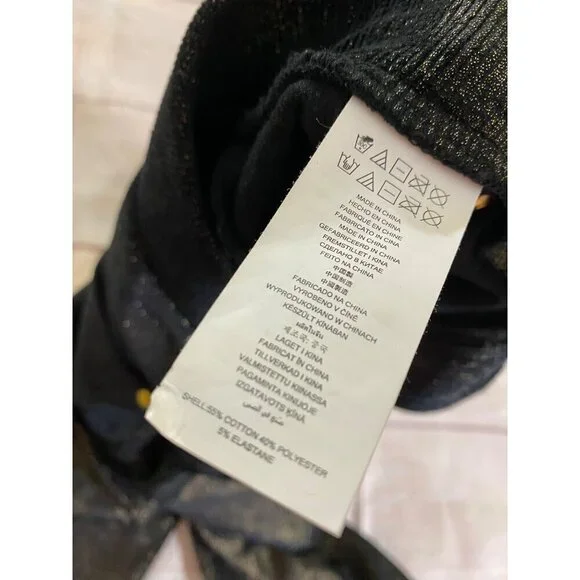 Michael Michael Kors Women's Metallic Black/Gold Foil Leggings - Medium - Picture 13 of 14